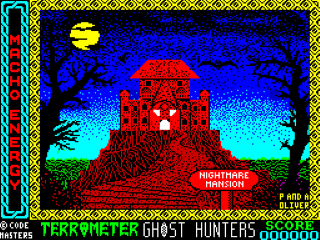 Ghost Hunters title screen for ZX Spectrum